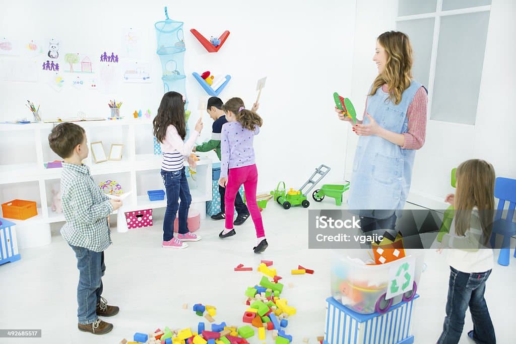 Children engaged in nursery school activities